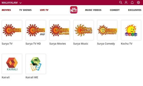 Malayalam live tv channels