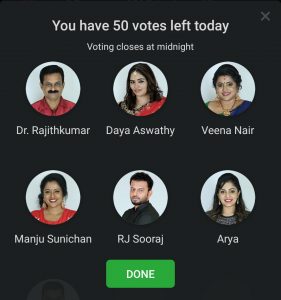 bigg boss 2 official malayalam vote