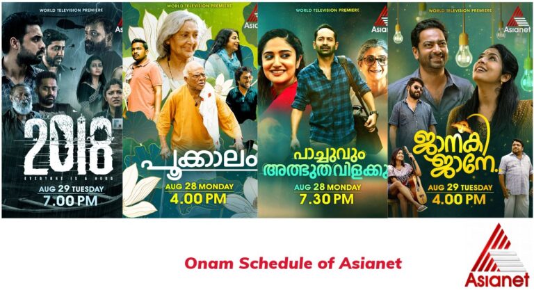 Asianet Channel Onam Schedule